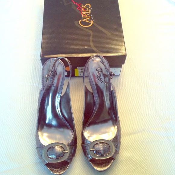 Carlos Santana sling back open toe pumps
