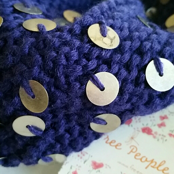 Free People Purple Wooly Sequined Beret