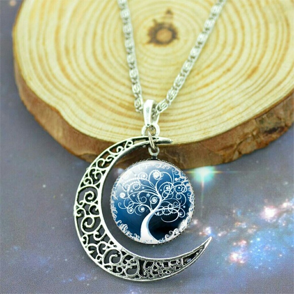 zdazzled Jewelry - Tree of Life Moon Necklace New 19" long