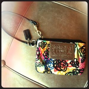 Coach Floral Poppy Wristlet