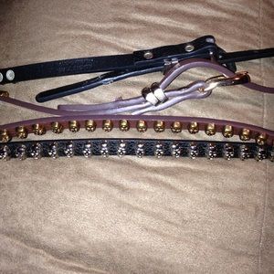 Set of 2 Skull belts black and brown