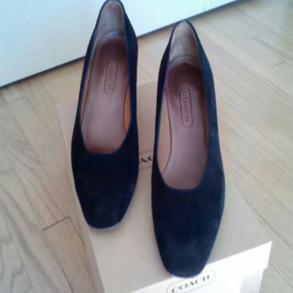 Coach black suede shoes