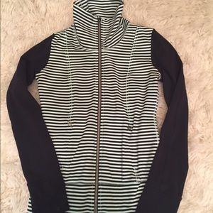 Lululemon green and black stripped jacket