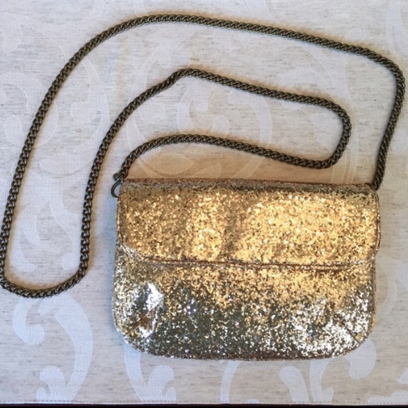 🎈Final Sale🎈JCrew Gold Glitter Crossbody/Clutch