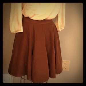 Brown A-line skirt