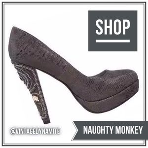 EUC NM Entourage Embossed Leather Platform Pumps