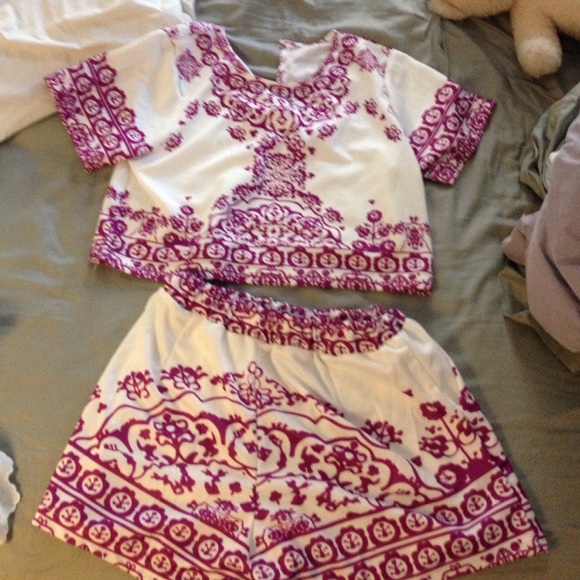 Matching short and crop top