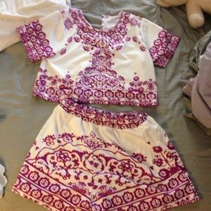 Matching short and crop top