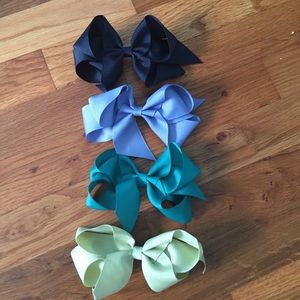 Blue hair bows