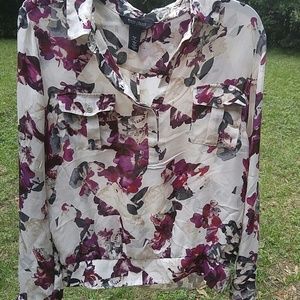 WHBM Floral Blouse