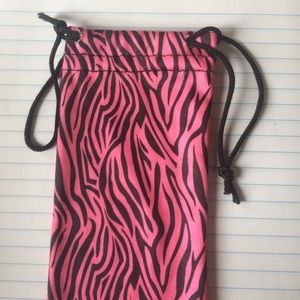 Pink Zebra Print Sunglasses Bag