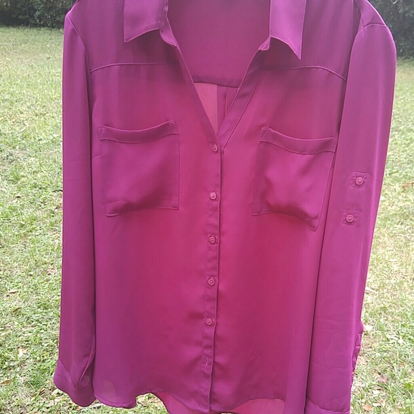 Express Raspberry Portofino Blouse - Picture 1 of 4