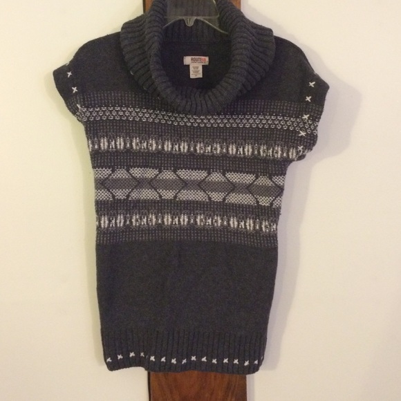 Route 66 Sweaters - Cowl neck short sleeve sweater