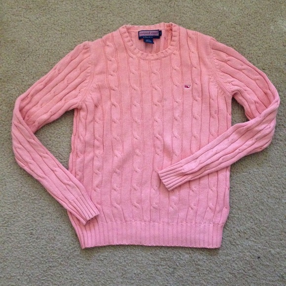 Cozy peach cable knit sweater!