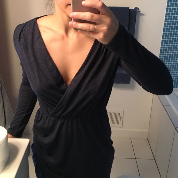 Long sleeve blue dress