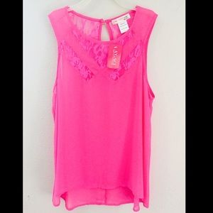 New neon pink tank top blouse