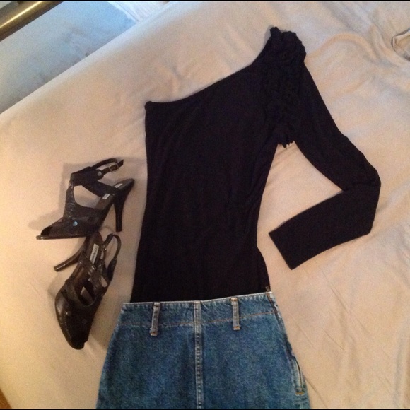 Denim skirt, side zip, vintage Bongo size 3 - Picture 4 of 4