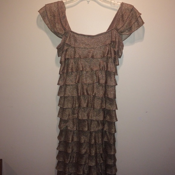 Taupe/gold dress by M.S.S.P.  Max Studio Specialty