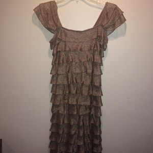 Taupe/gold dress by M.S.S.P.  Max Studio Specialty
