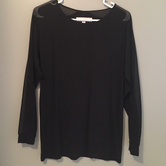 Black Loft long Sleeve Top with sheer sleeves