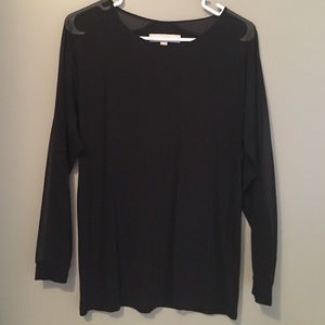 Black Loft long Sleeve Top with sheer sleeves