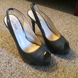 Guess grey sling backs