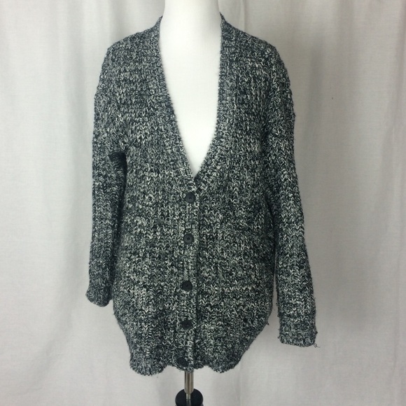 Marled Black & White Cardigan