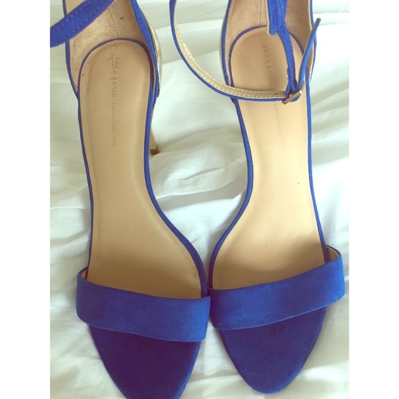 Zara Royal Blue and Gold Two Piece Sandals