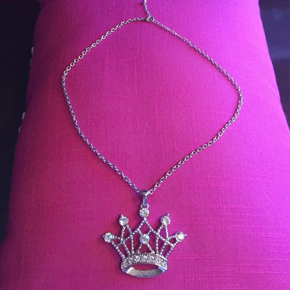 Princess Crown Rhinestone Necklace - Picture 2 of 4