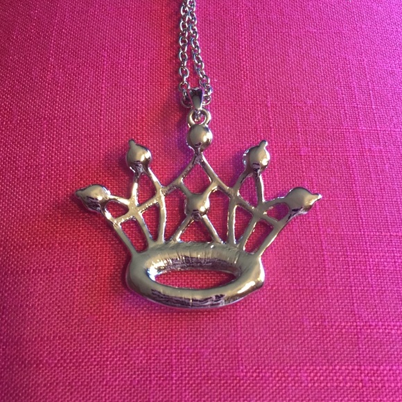 Princess Crown Rhinestone Necklace - Picture 3 of 4