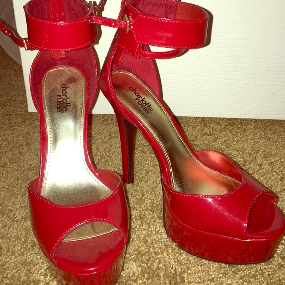 Red heels, worn twice! Very comfortable!