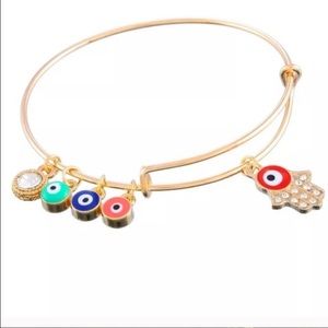 New!! Gold Hamsa bracelet good luck charms evil eye charms enameled cute