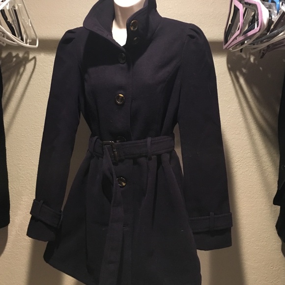 Deep purple pea coat with belt. Brand new.