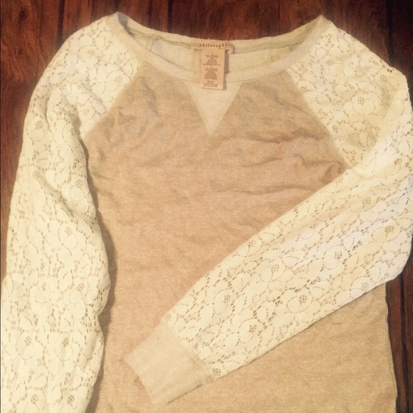 Philosophy sweat shirt with lace detail