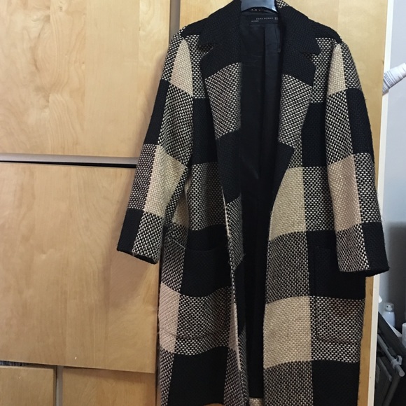 Zara Jackets & Blazers - ZARA Boyfriend Checked Wool Coat sz Small