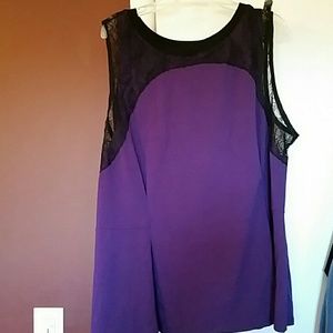 Sleeveless pintucked lace top