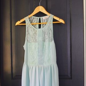 Grifflin Paris Lace Back Light Robin's Egg Dress