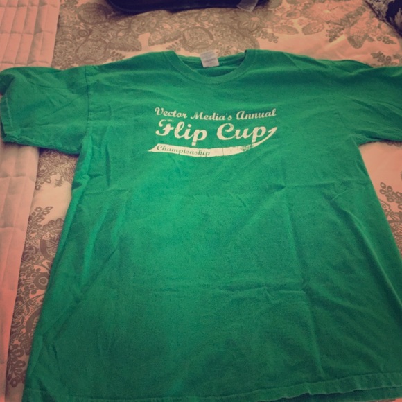 Sold. Bundled. Green flip cup t-shirt, size large