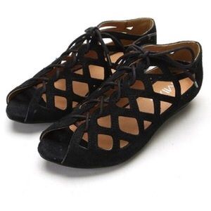 MIA Botticelli Black Lace-Up Sandals