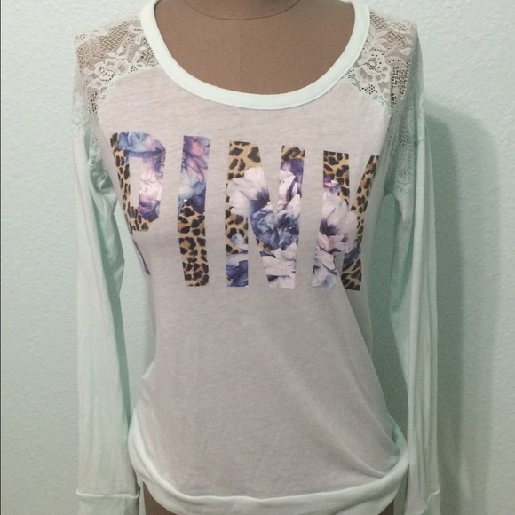 PINK lace shoulder top