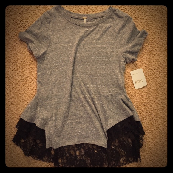 NWT free people jersey and lace top