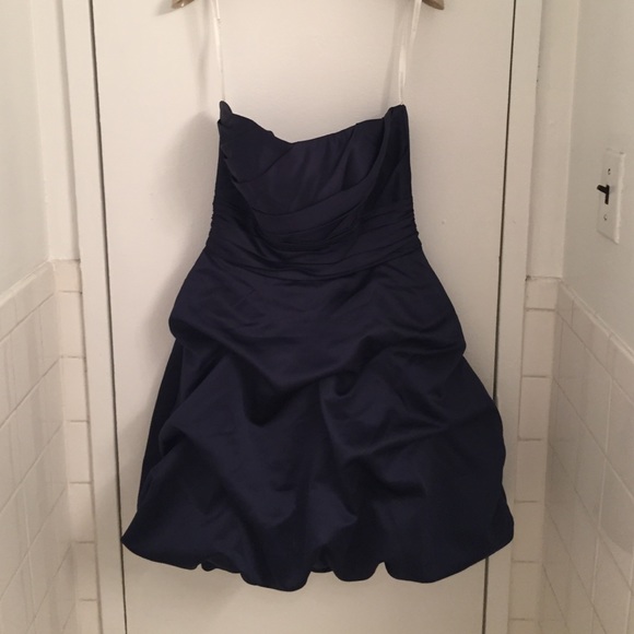 Navy/marine blue David's Bridal strapless dress
