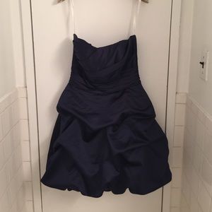 Navy/marine blue David's Bridal strapless dress
