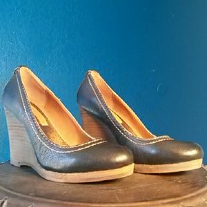 Calvin Klein Black Wedges NWOT