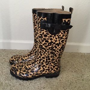 Cheetah Print Rain Boots