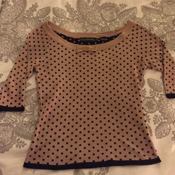 Polk-a-dot sweater with velvet bow detail