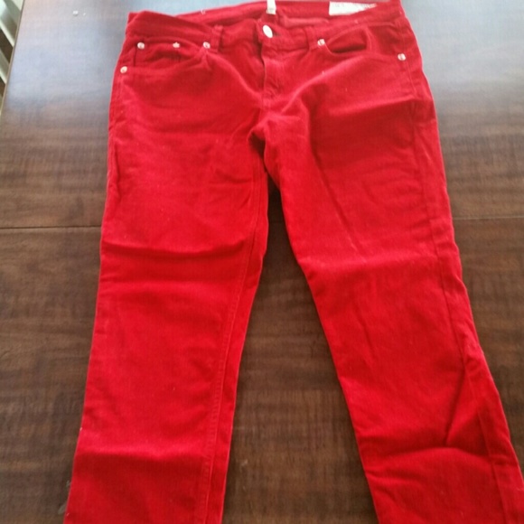 Rag & Bone Red Corduroy Skinnies - Picture 1 of 2