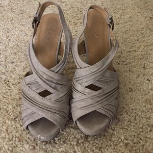 ALDO Velvet Gray Heels