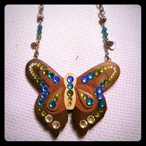 Tarina Tarantino wooden butterfly necklace