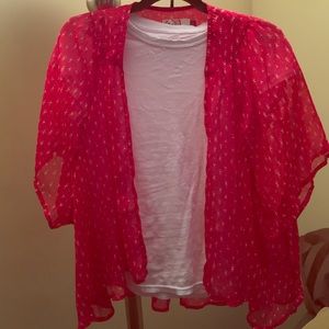 Red sheer cardigan